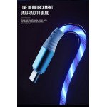 Wholesale 2.4A RGB LED Light Durable USB Cable for IPhone IOS Lighting 3FT (Blue)